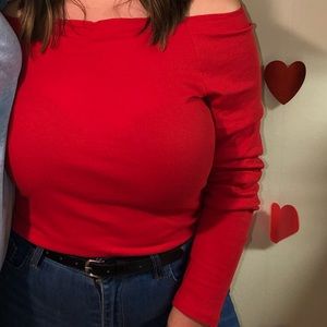 Long-Sleeve, Off the Shoulder Top